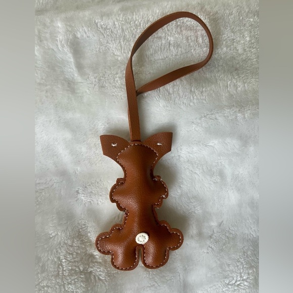 Brown and Cream Dog Key Holder leather - Picture 2 of 2